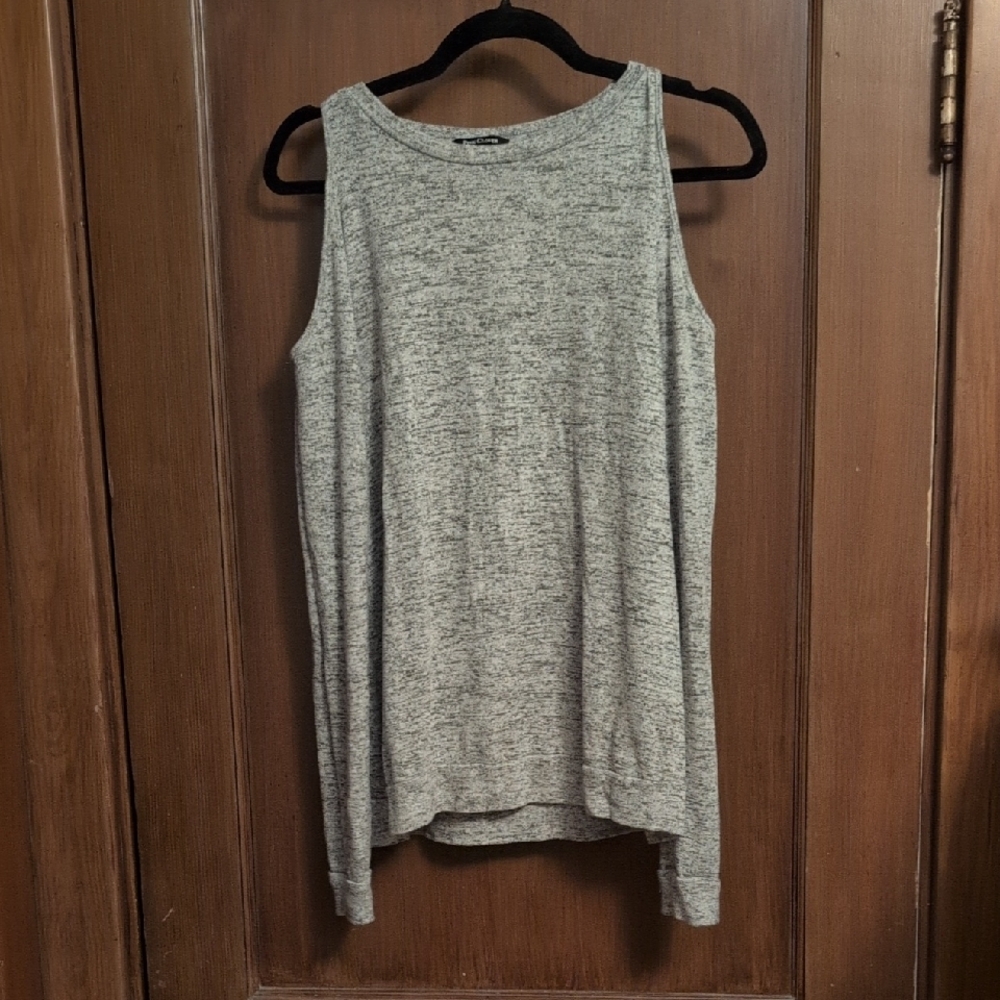 Soft Heather Grey Cold Shoulder Top